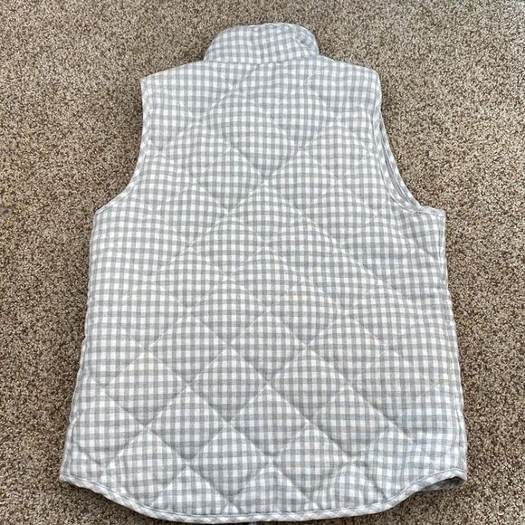 Blue Rain Grey and White Gingham Full Zip Vest Size Small - Picture 9 of 10